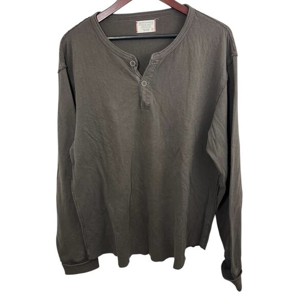 Tailgate Clothing Company Shirt Mens XL Brown Henley Long Sleeve Preppy Gorpcore - Picture 1 of 6